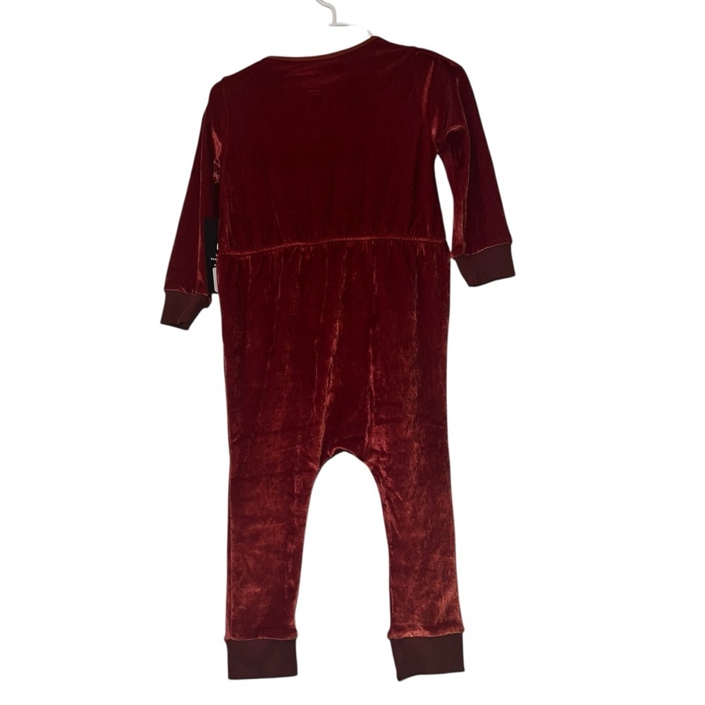 Rags Red crushed Velvet snapless romper snowflakes sz 2T NWT - Picture 2 of 3